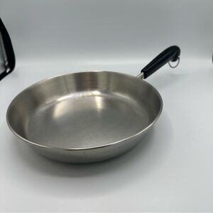 Vintage Revere Ware 10” Skillet Frying Pan Stainless Steel No Lid